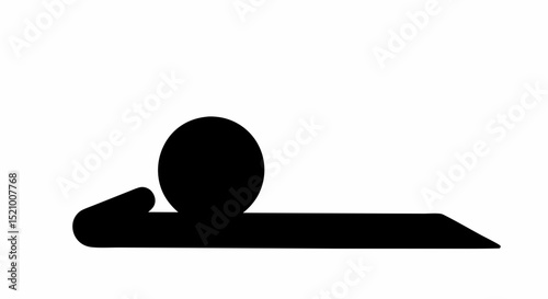 Rehabilitation ball near yoga mat in minimalist style  