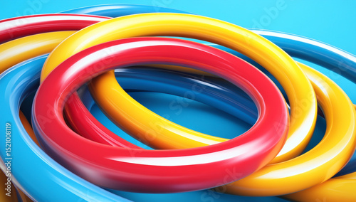Colorful abstract 3D spiral shapes with modern geometry