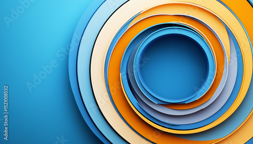 Colorful abstract 3D spiral shapes with modern geometry