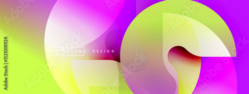 Abstract fluid shapes, vibrant colors blend. Modern design elements create dynamic visual experience. Gradient transitions offer smooth aesthetic.