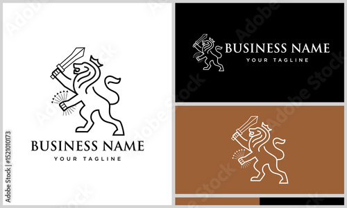 Lion Logo Design Variations. (4) photo