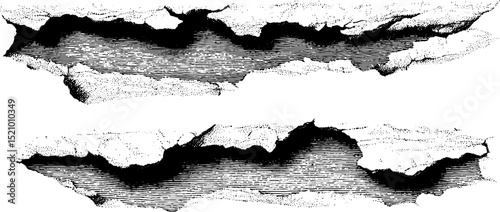 Engraved cracked paint texture set for design and art projects