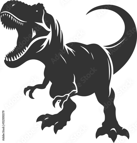 T rex animal tyrannosaurus vector silhouette drawing