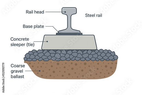Rail Track Cross-Section Diagram