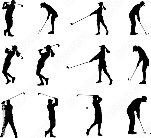 Golf Player Silhouettes