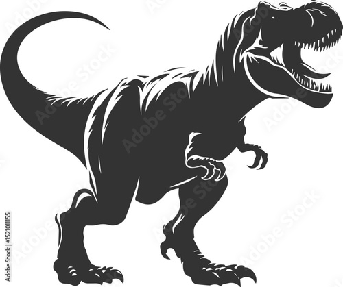 T rex animal tyrannosaurus vector silhouette drawing