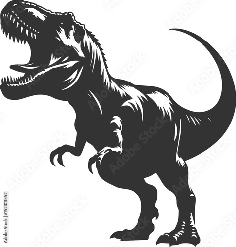 T rex animal tyrannosaurus vector silhouette drawing