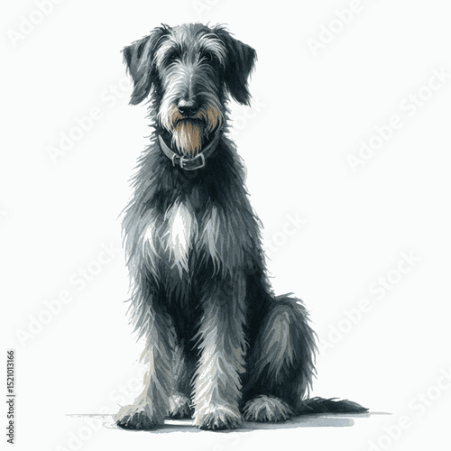Moorland Ghost dog Scottish Deerhound isolated watercolor vector illustration svg