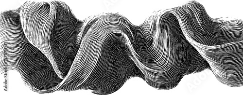 Engraved curved waves and ripples design for artistic projects
