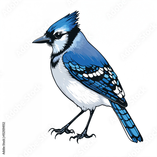 Blue Jay vector illustration isolated