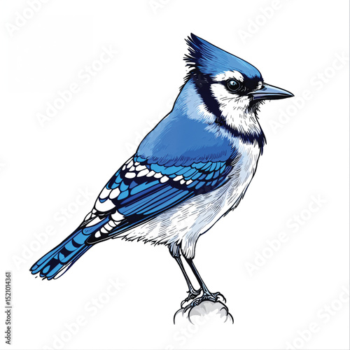Blue Jay vector illustration isolated