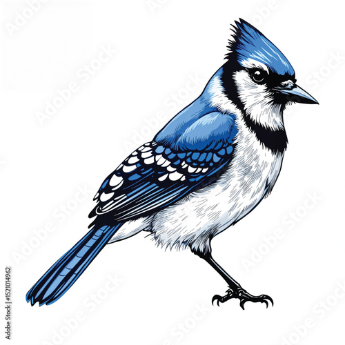 Blue Jay vector illustration isolated