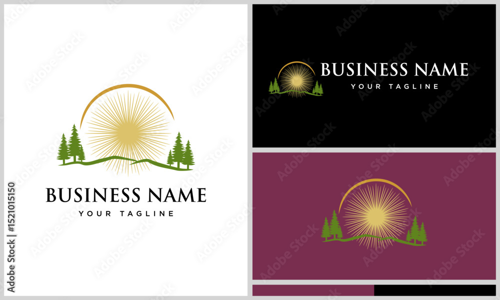 Naklejka premium Nature Logo Design Variations.