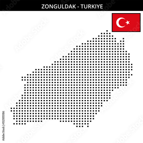 Medium square dotted map of zonguldak in Turkiye