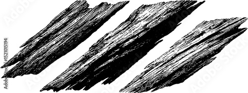 Intricate engraved illustration set of textured damaged surfaces for design projects