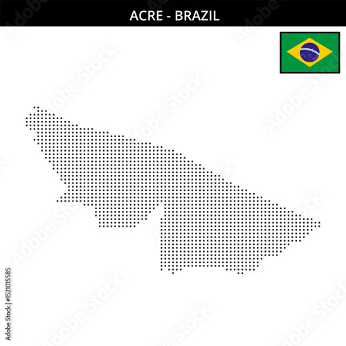 Small square dotted map of acre in Brazil