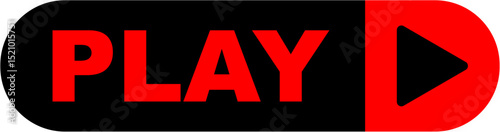 Red and Black Play Button Start Video, Media, Game, or Content