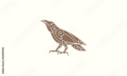 Ornate Raven Illustration.