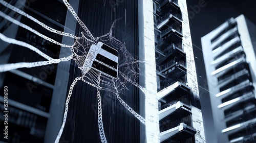 Building entangled in abstract spider web