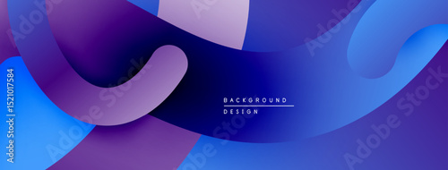Abstract fluid shapes, vibrant blue purple gradients. Modern design element for backgrounds, presentations. Smooth curves create dynamic composition.