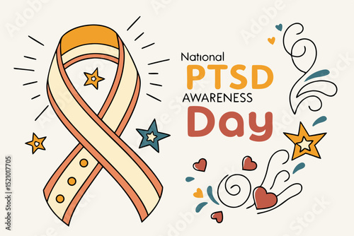 NATIONAL PTSD AWARENESS DAY vector illustration