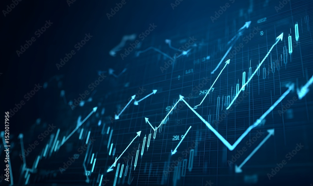 Naklejka premium Abstract Financial Growth Chart