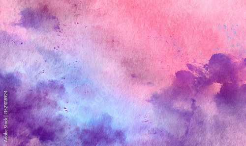 Abstract Watercolor Wash in Pink, Purple, and Blue Hues