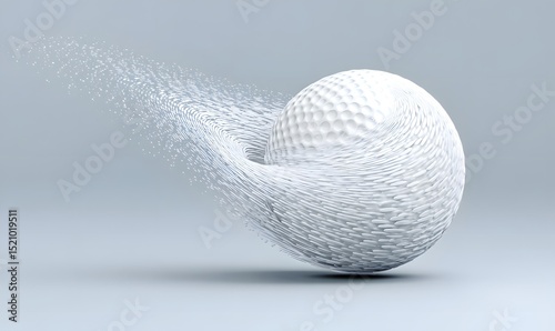 Abstract White Sphere in Motion