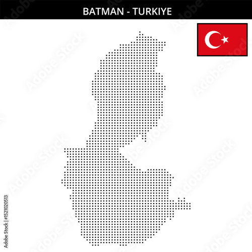Small square dotted map of batman in Turkiye