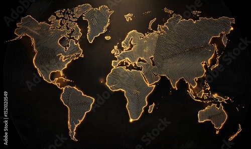 Golden World Map