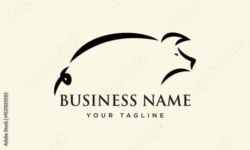 Pig Logo Design Template.