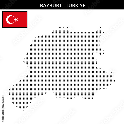 Small square dotted map of bayburt in Turkiye