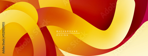 Abstract flowing shapes, warm color palette. Gradient transitions create dynamic visual effect. Modern design element.