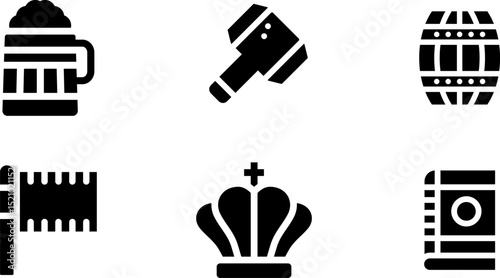 Modern Rounded Filled Viking Icon Set