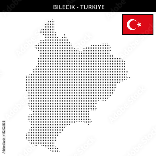 Small square dotted map of bilecik in Turkiye photo