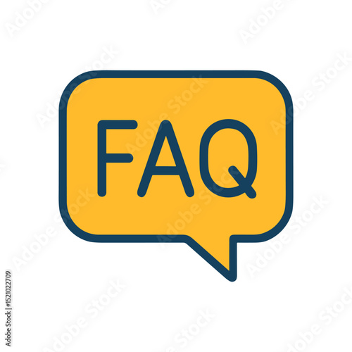 Bright FAQ in Speech Bubble icon illustration element