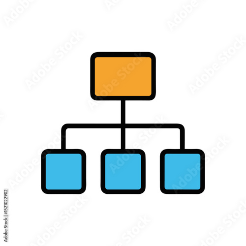 Colorful hierarchical flowchart graphic diagram icon illustration element