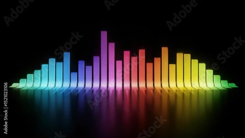 Rainbow Soundwave Abstract Art: Vibrant Colorful Music Visualization