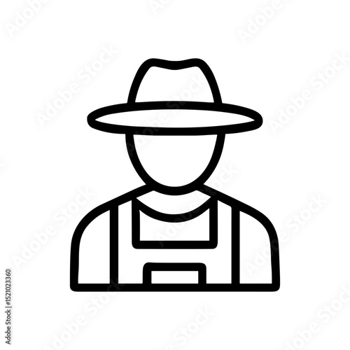 Farmer icon overalls and hat icon illustration element