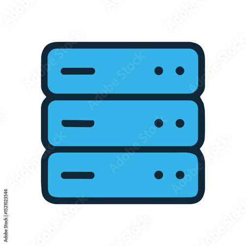 Lightblue storage servers with black accents icon illustration element