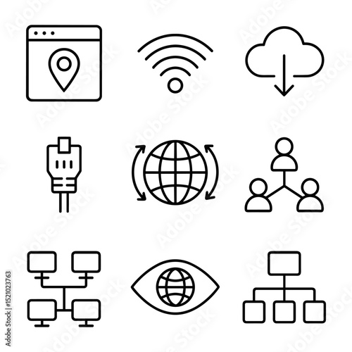 Network and data technology icons icon illustration element