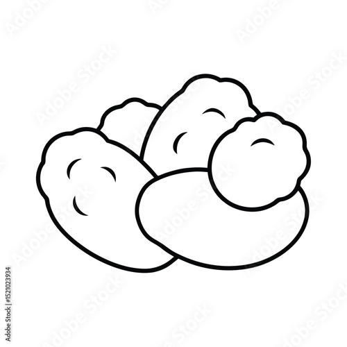 Chicken Nuggets Food Icon Hand Drawn Line Art Vector illustration