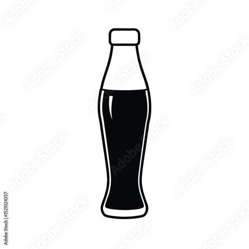 Cola Fizzy Drink Icon Drawing Style Line Art Vector illustration
