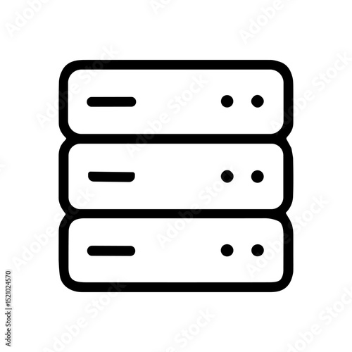 Stacked servers icon featuring black outline icon illustration element
