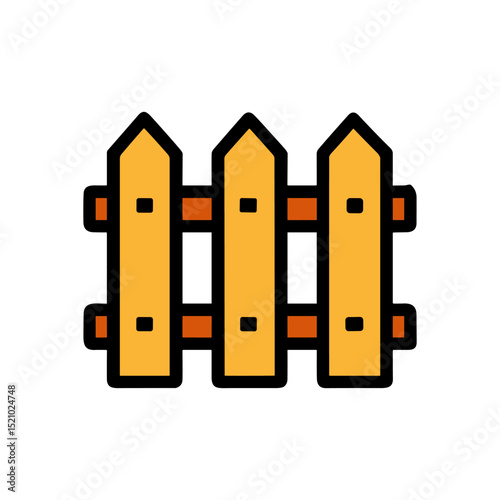 Three fence posts with crossbars icon illustration element