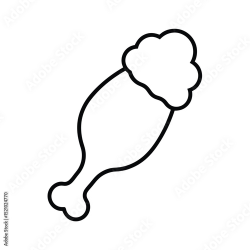 Fried Chicken Crispy Meal Outline Art Line Art Vector illustration