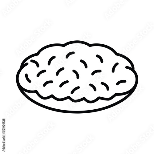 Hash Browns Breakfast Potatoes Sketch Art Line Art Vector illustration
