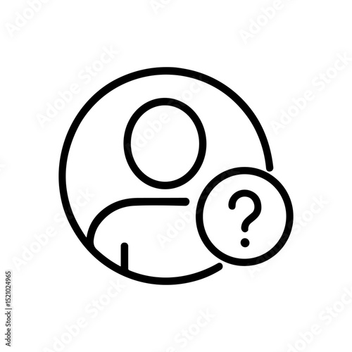 Unidentified user with a question mark icon illustration element