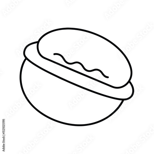 Meatball Sub Sandwich Deli Food Drawing Line Art Vector illustration
