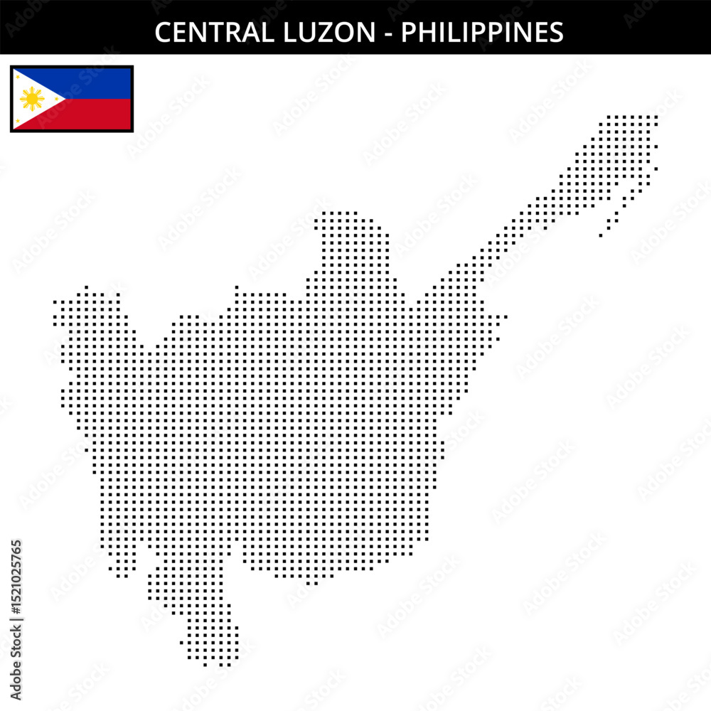 Obraz premium Small square dotted map of central-luzon in Philippines